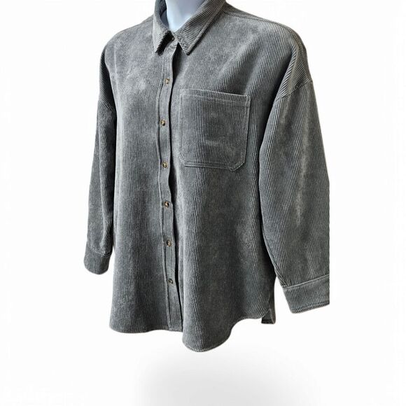 NINE. EIGHT NEW YORK Women's Silverado Sage Long Sleeve Corduroy button Up Tunic - Picture 8 of 16